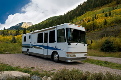 rv_motorhome in front of mountain side